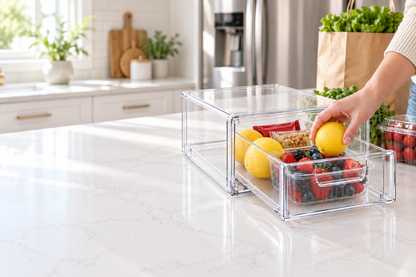 🧊 Fridge Organizer | Clear Storage Drawer Design | Kitchen & Refrigerator Use | Home Organization Essential