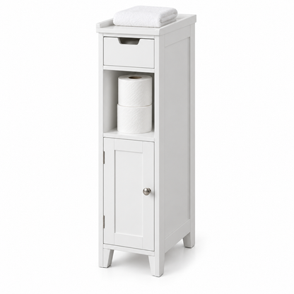 🧻 Bathroom Storage | Slim Freestanding Cabinet | Toilet & Small-Space Organization | Homeowners & Renters | Narrow Multi-Level Design