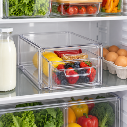 🧊 Fridge Organizer | Clear Storage Drawer Design | Kitchen & Refrigerator Use | Home Organization Essential