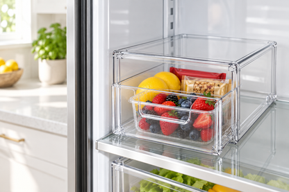 🧊 Fridge Organizer | Clear Storage Drawer Design | Kitchen & Refrigerator Use | Home Organization Essential